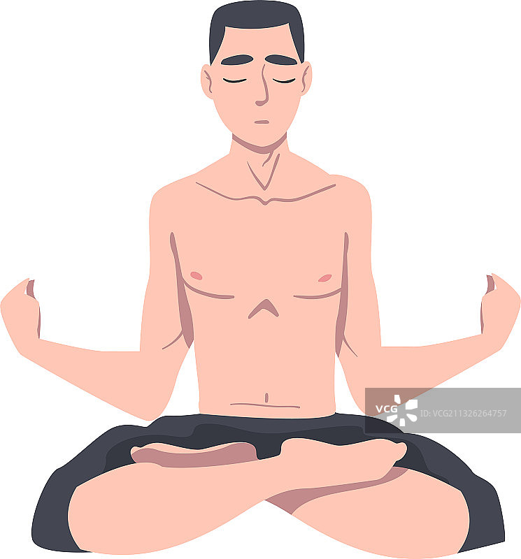 盘腿而坐的年轻人图片素材