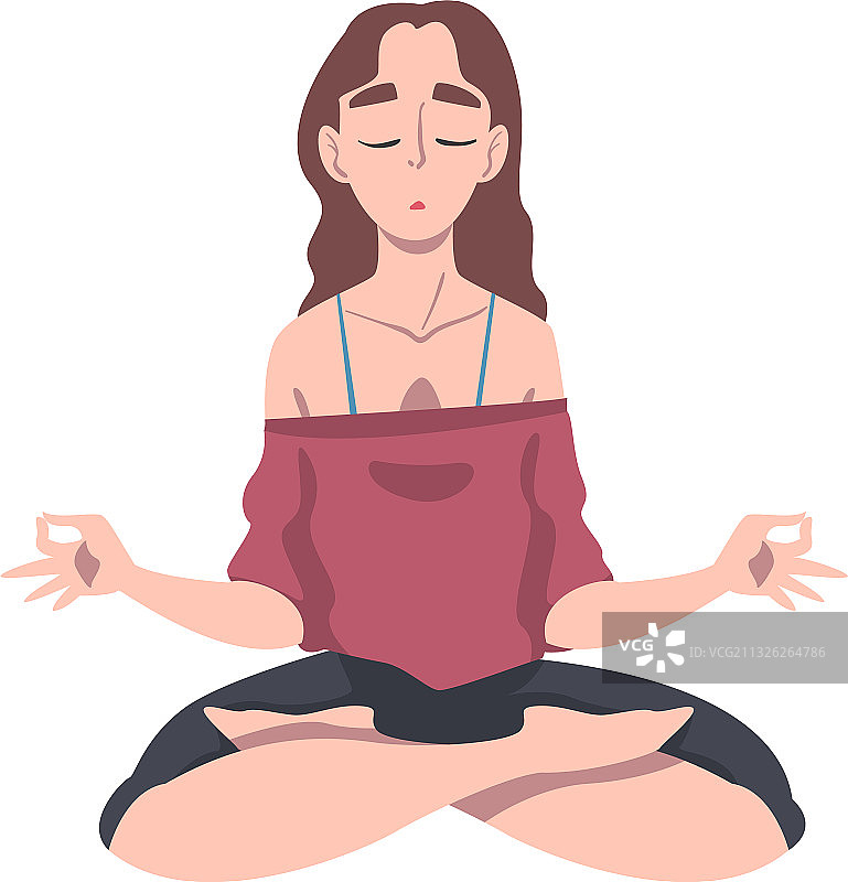 练习调息的冥想女性图片素材