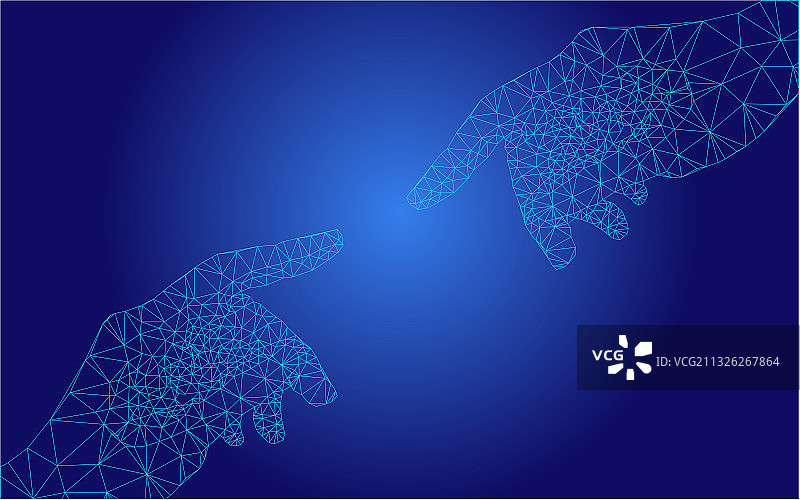 未来科技感三角形点击手势矢量插图素材图片素材