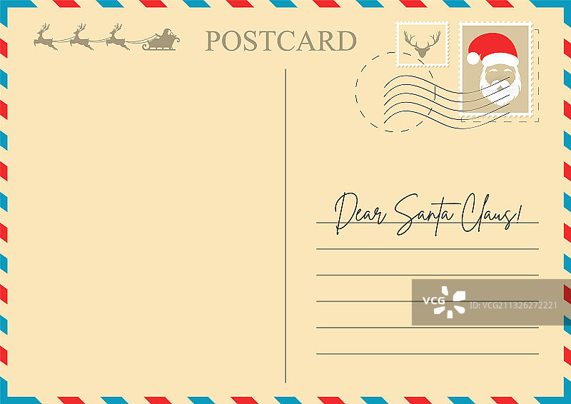 致圣诞老人的圣诞信图片素材