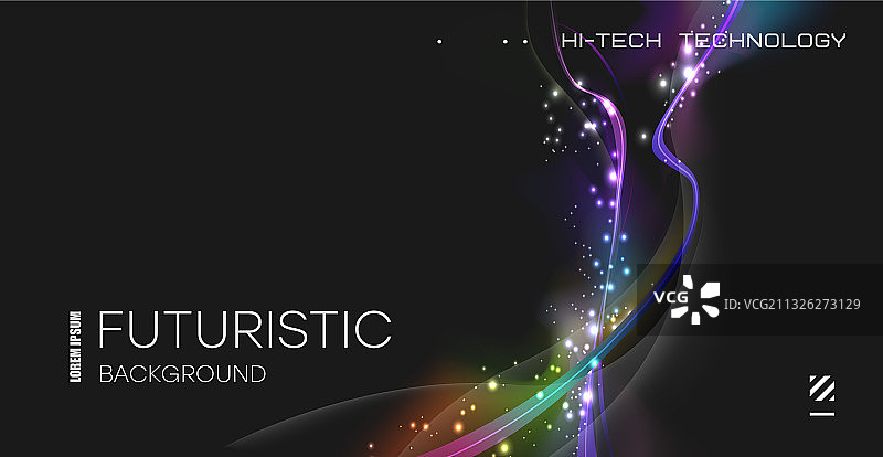 霓虹灯波浪线光效抽象图片素材