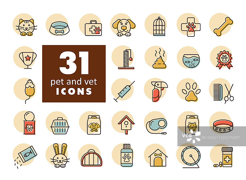 宠物和兽医图标集图片素材
