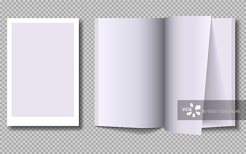 打开的杂志空白宣传册样机模板图片素材