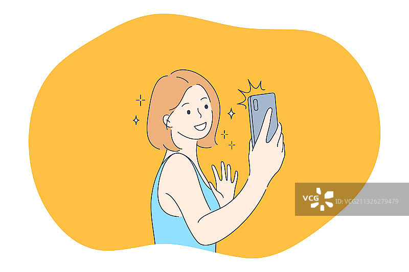 自拍智能手机摄影相机图片素材