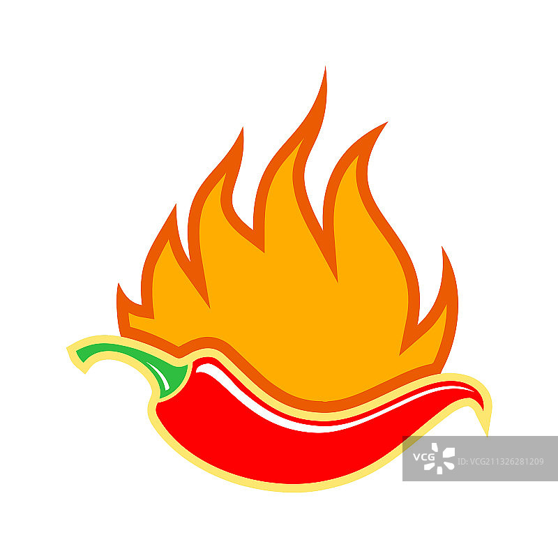 红辣椒扁平LOGO图标图片素材