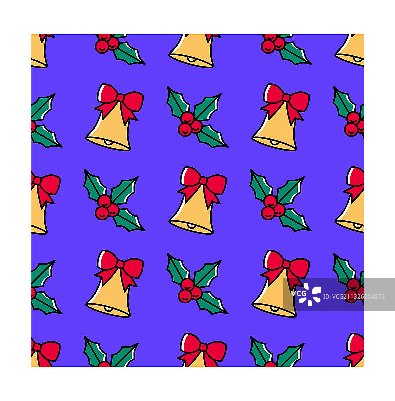 时尚圣诞节冬青无缝图案图片素材