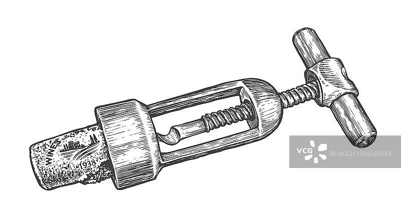开瓶器素描复古图片素材