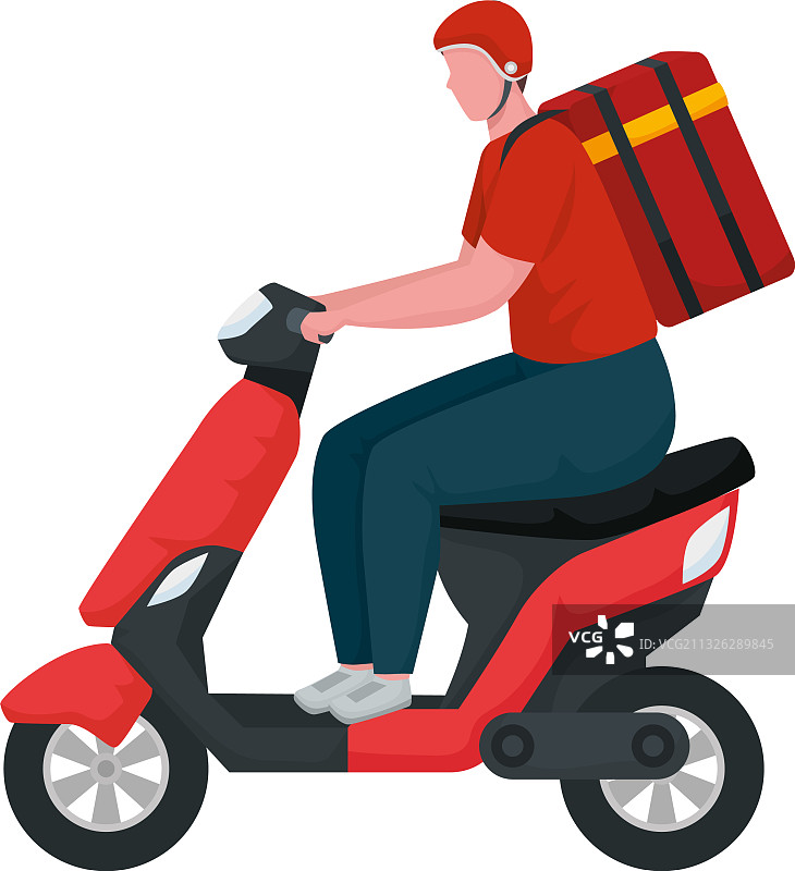 摩托车配送员角色图片素材