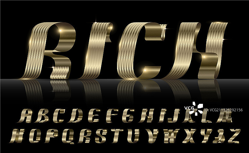 金色丝带字体图片素材