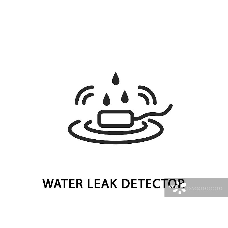 漏水检测器扁平线条图标图片素材