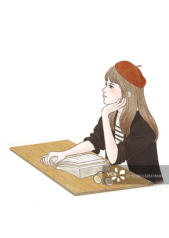 文艺女青年图片素材