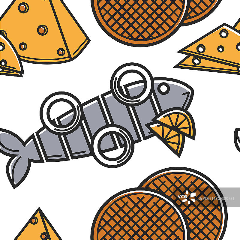 荷兰美食海鲜无缝图案图片素材