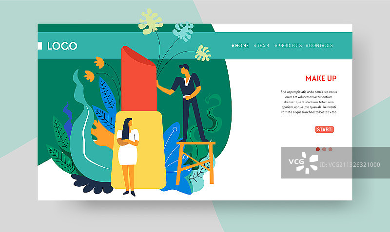化妆师服务网页模板图片素材