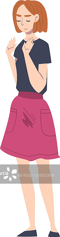 面露鄙夷之色的年轻女人图片素材