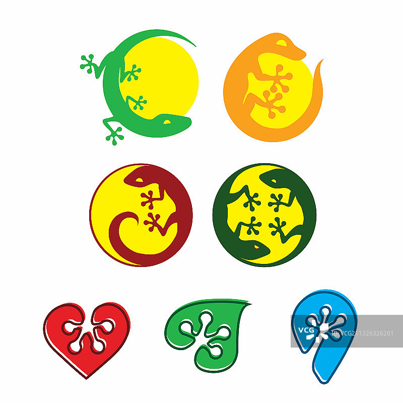 壁虎蜥蜴标志设计图片素材