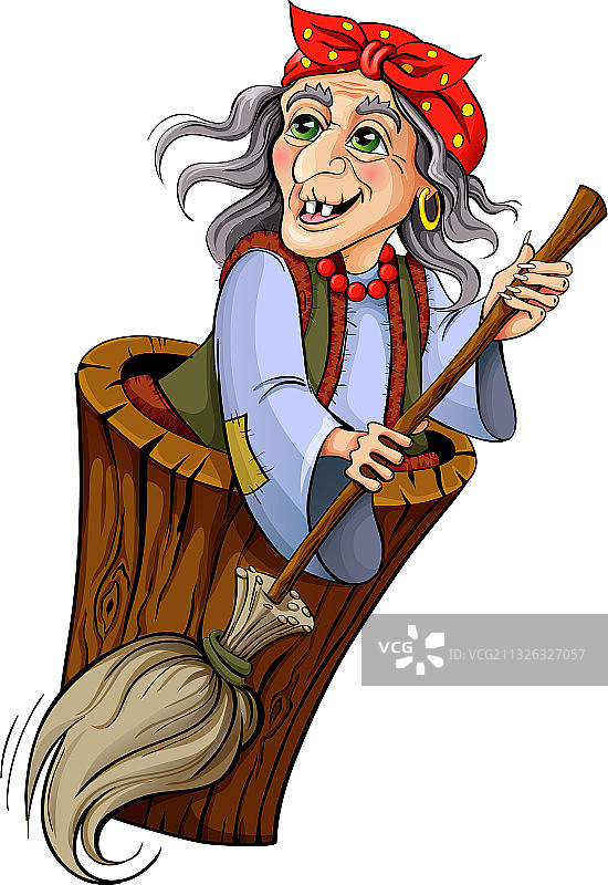 俄罗斯民间故事中的巴巴雅嘎女巫图片素材