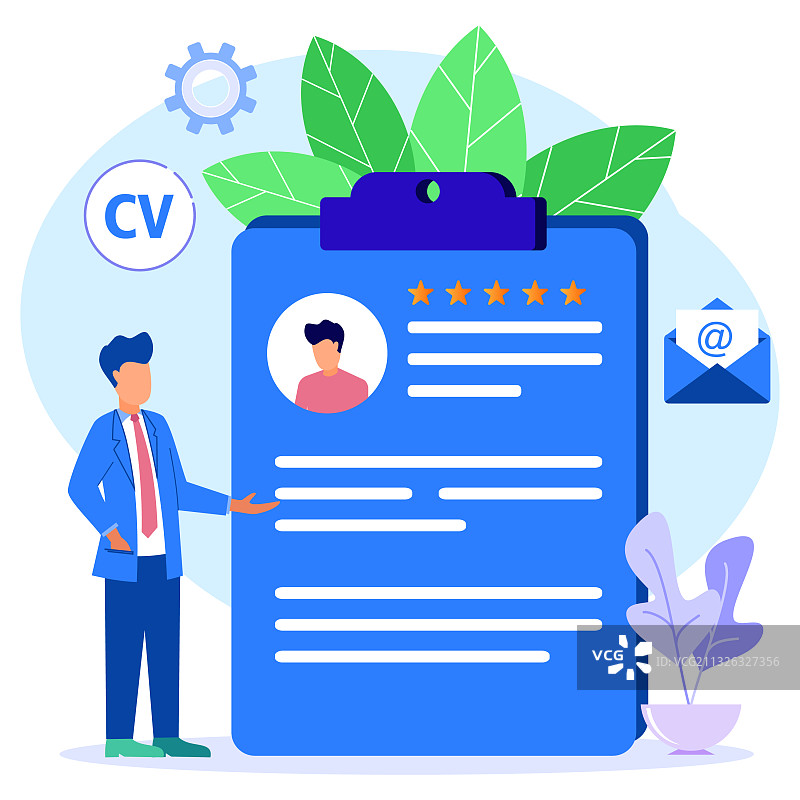 卡通人物线上招聘图片素材