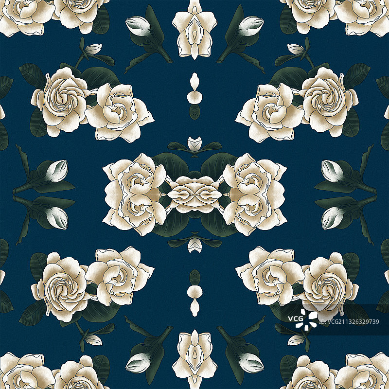 植物栀子花图案插画素材壁纸图片素材