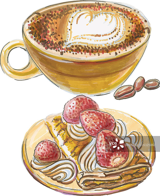 咖啡马乔里诺蛋糕（巴黎甜点）图片素材