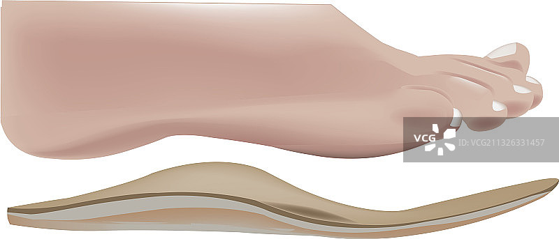 带足底鞋垫的步行人脚图片素材