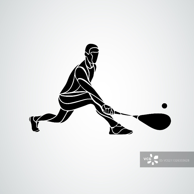 创意壁球运动员抽象剪影图片素材