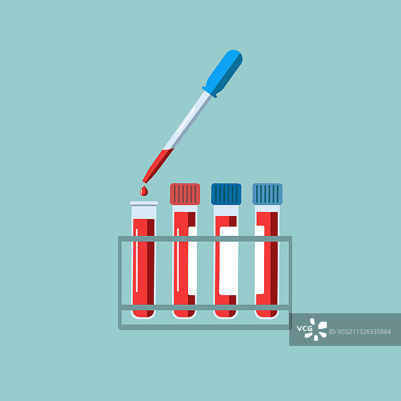 装有血液样本的医疗试管图片素材