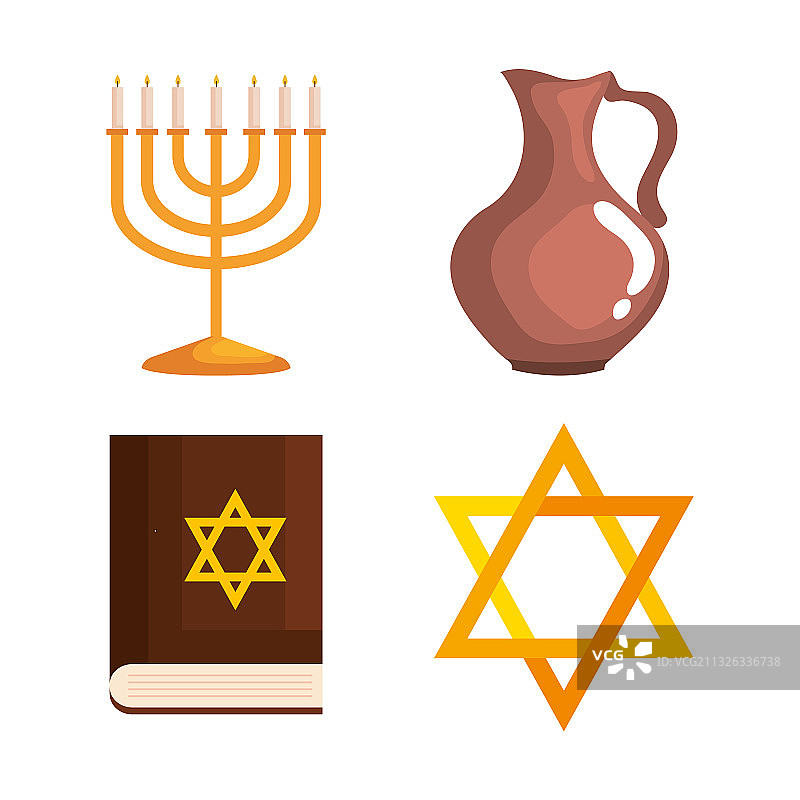 光明节快乐图标集设计图片素材