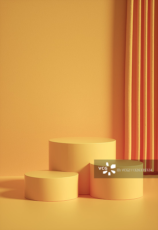 黄色产品展台三维图形图片素材