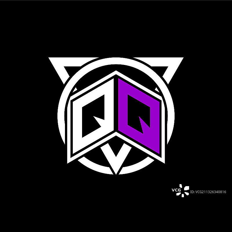 钻石装饰字母Q Q花押字图片素材