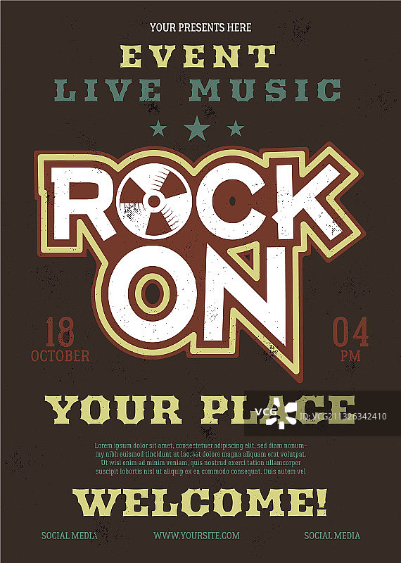 摇滚音乐演出宣传单海报图片素材