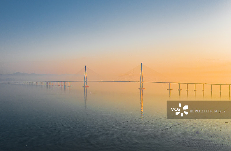 象山港大桥日出图片素材