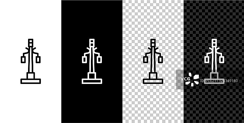 线条集：路灯系统图标图片素材