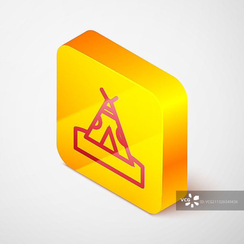 2.5D线条风格传统印第安圆锥帐篷图片素材