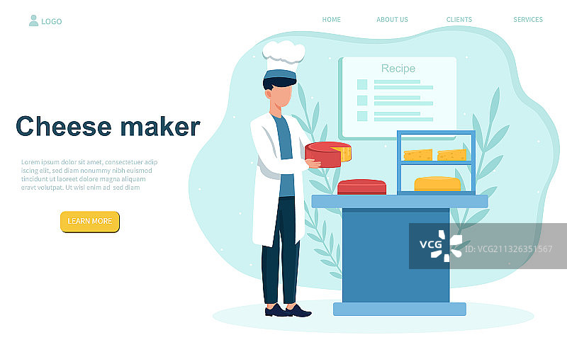 男人制作奶酪图片素材