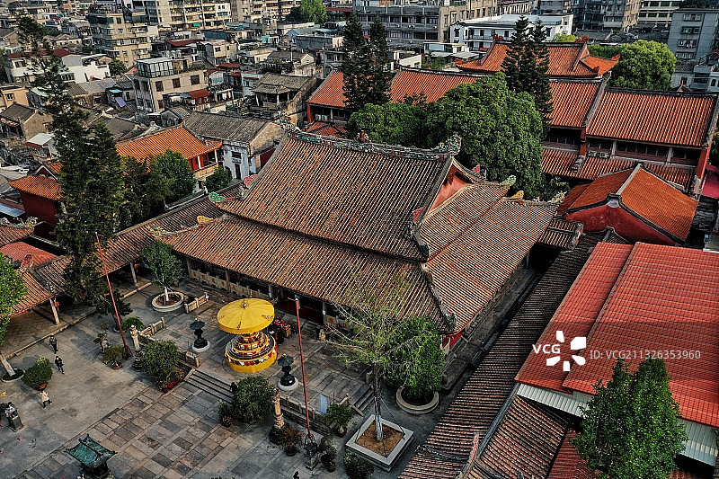 潮州开元寺航拍图片素材
