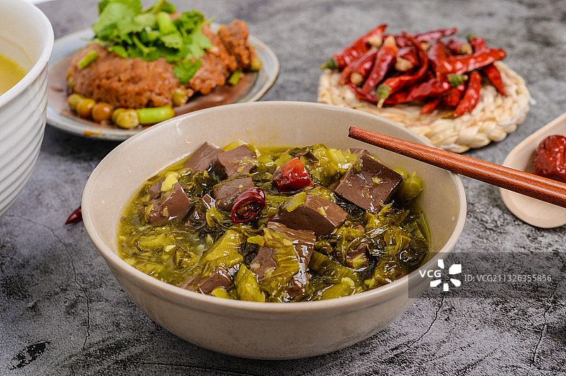 酸菜鸭血图片素材