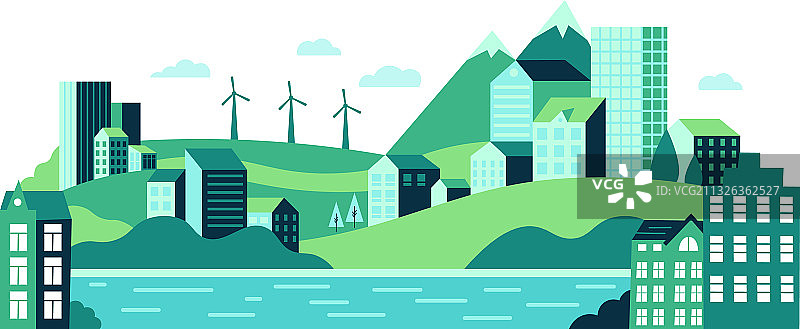 生态城市景观与建筑图片素材