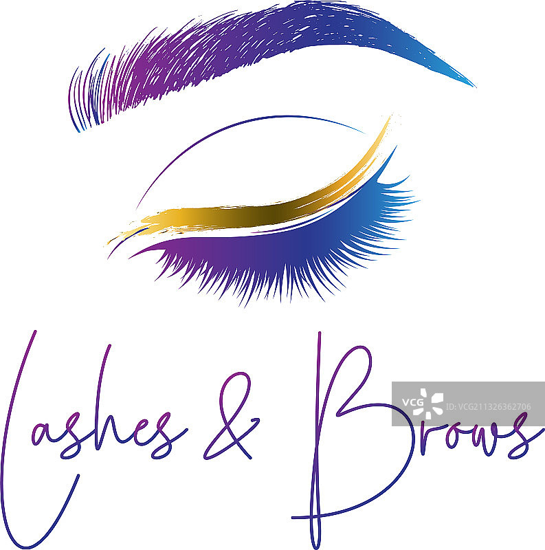 睫毛和眉毛化妆设计logo图片素材