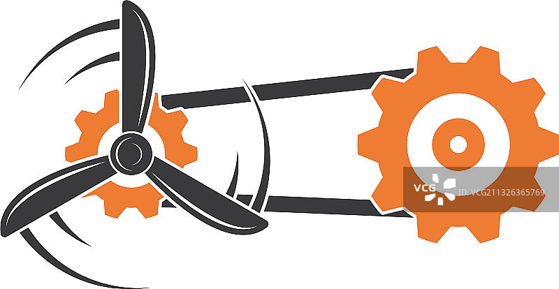 螺旋桨齿轮带发动机图标设计图片素材