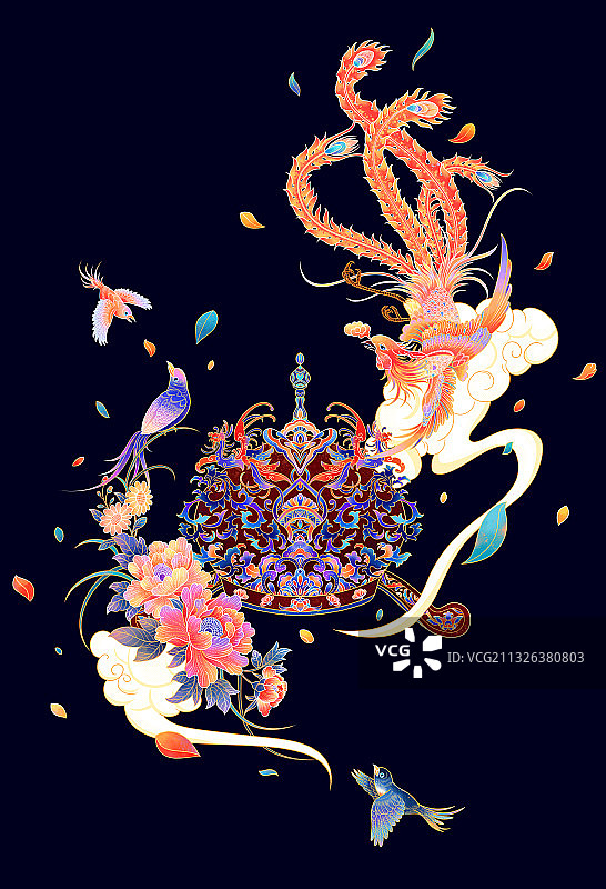 凤冠花鸟图片素材