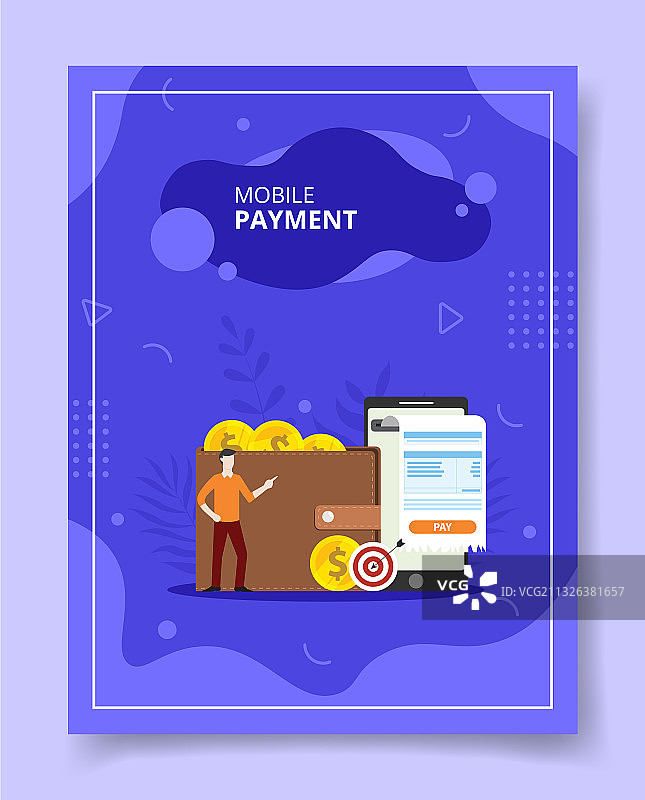 钱包前的手机支付人群图片素材