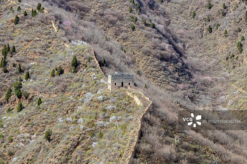 山梁上的长城烽火台图片素材