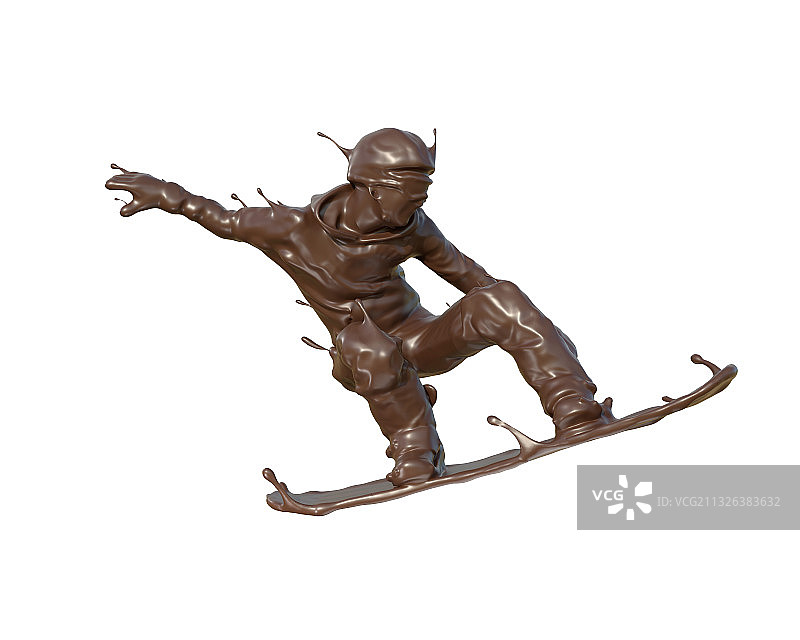 巧克力质感单板滑雪图片素材