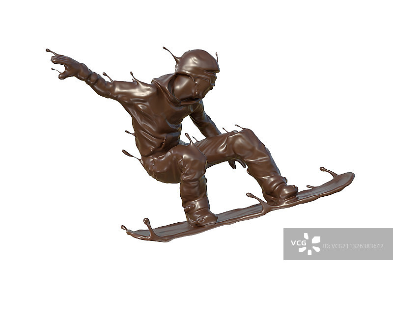 巧克力质感单板滑雪图片素材