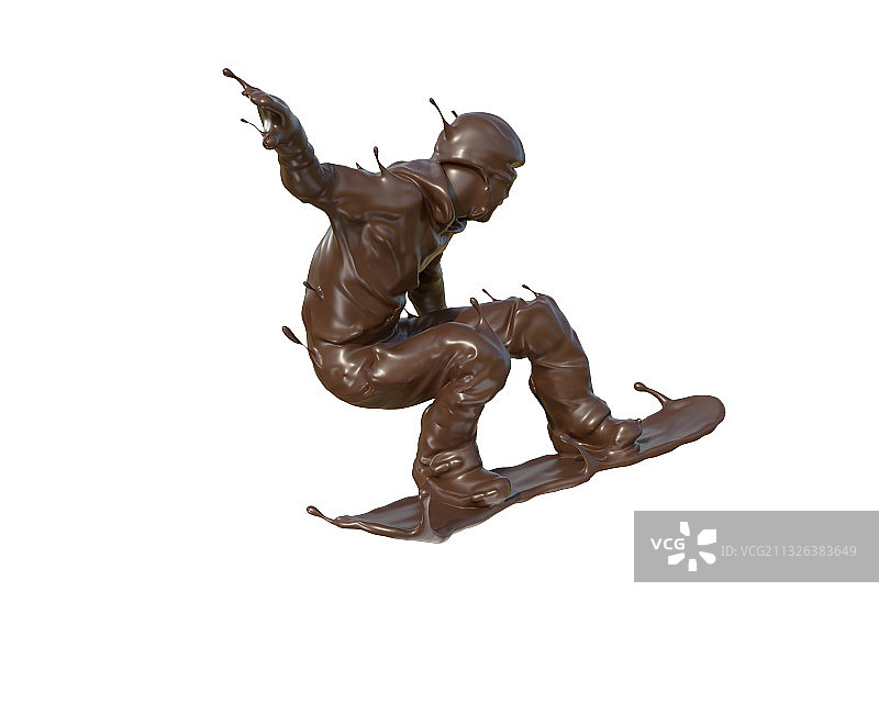 巧克力质感单板滑雪图片素材