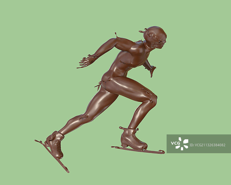 巧克力质感短道速滑图片素材