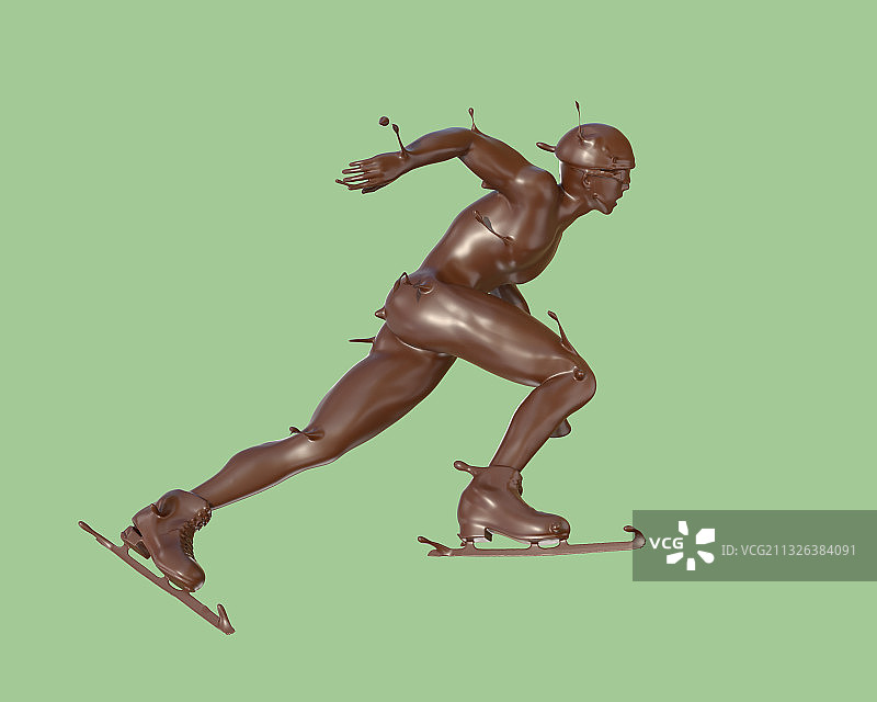 巧克力质感短道速滑图片素材