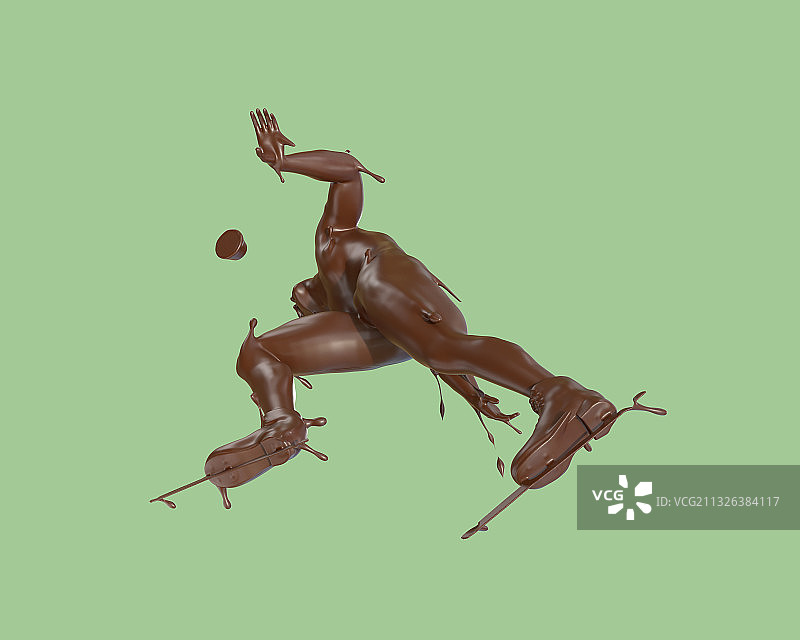 巧克力质感短道速滑图片素材