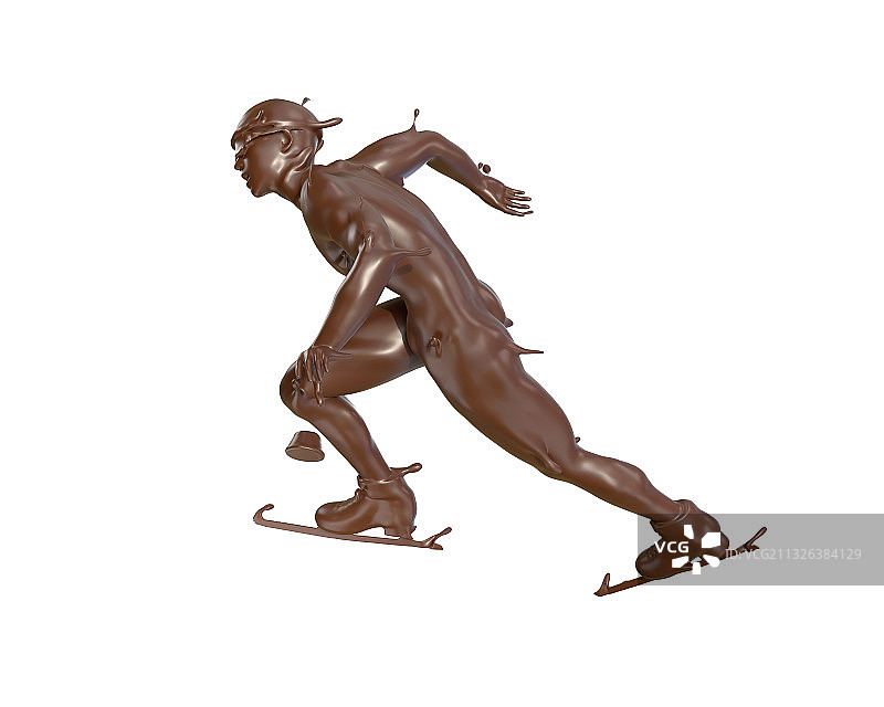 巧克力质感短道速滑图片素材