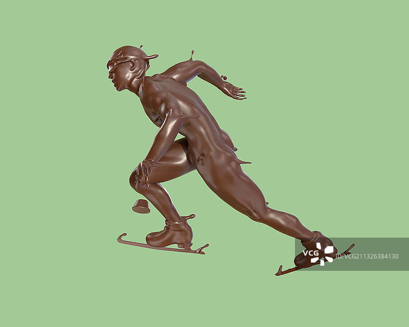 巧克力质感短道速滑图片素材